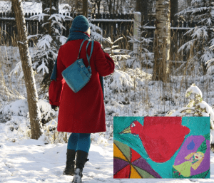 Sarkanais putns ar mani